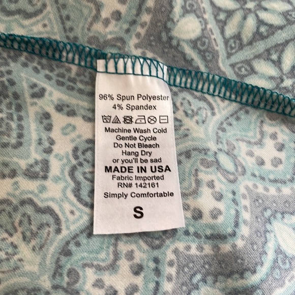 Lularoe Azure turquoise abstract skirt - Picture 7 of 8